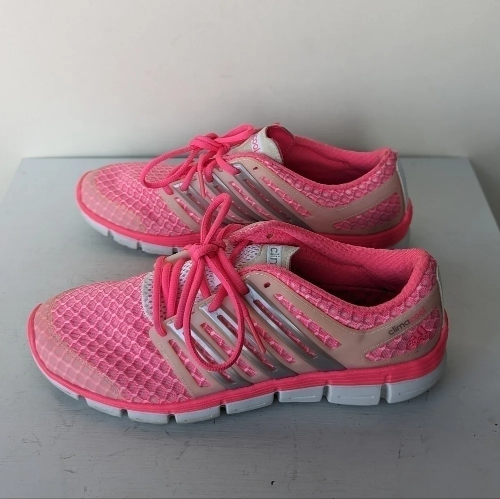 Adidas Climacool Neon Hot Pink Mesh Running Athletic Sneakers - Size 10 - Picture 3 of 8